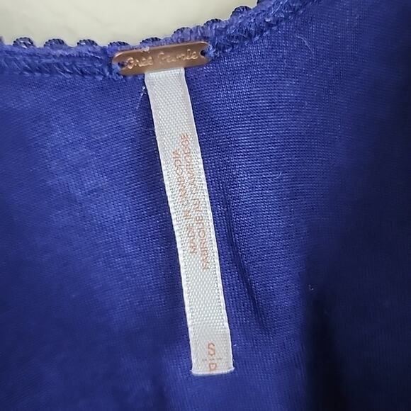 Free People Stretchy Navy Blue Skater Dress - Picture 5 of 11